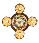 Meyda 27" Wide Middleton Art Glass Ceiling Medallion 4 Light Pendant- 213752