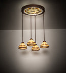 Meyda 27" Wide Middleton Art Glass Ceiling Medallion 4 Light Pendant- 213752