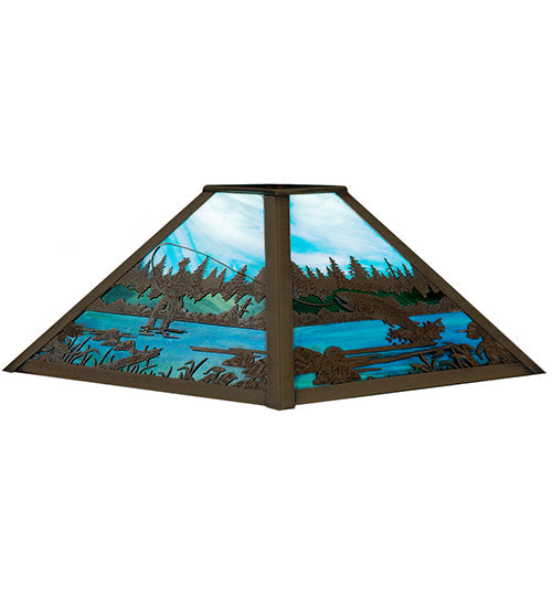 Meyda 13" Square Fly Fishing Creek Shade '21407