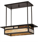 Meyda 34" Long Hyde Park Double Bar Mission Oblong Pendant 214896