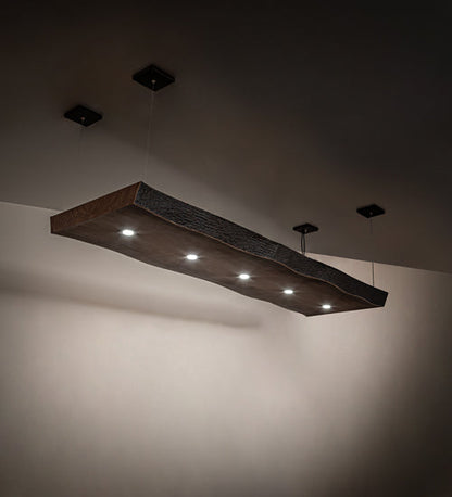 Meyda 93" Long Live Edge Walnut Oblong Pendant- 215293