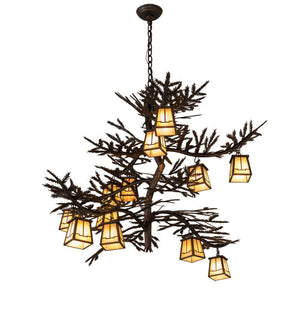Meyda 50" Long Pine Branch Valley View 12 Light Chandelier '216222