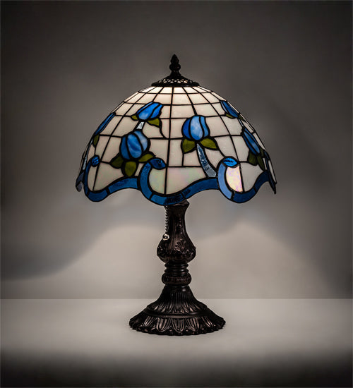 Meyda 17" High Roseborder Table Lamp- 217783