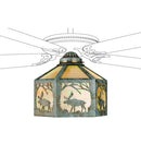 Meyda 13"W Lone Moose Fan Light Shade '22243