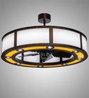 Meyda 45" Wide Smythe Craftsman Maplewood Chandel-Air- 226750