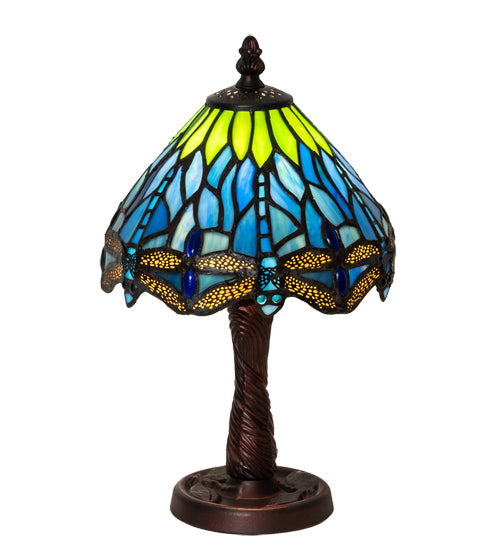 Meyda 13" High Tiffany Hanginghead Dragonfly Mini Lamp- 230981