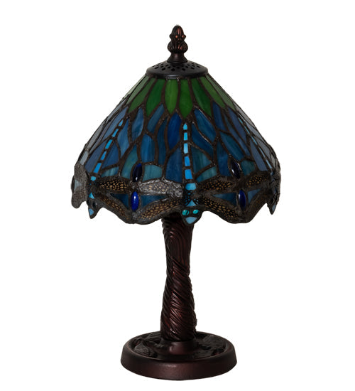 Meyda 13" High Tiffany Hanginghead Dragonfly Mini Lamp- 230981