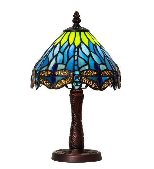 Meyda 13" High Tiffany Hanginghead Dragonfly Mini Lamp- 230981