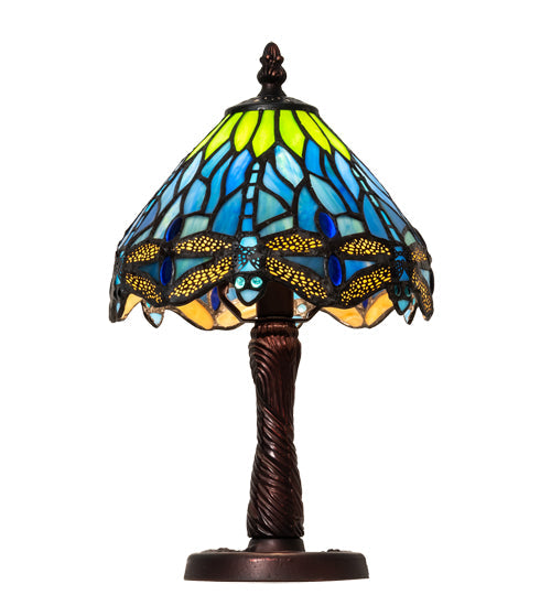 Meyda 13" High Tiffany Hanginghead Dragonfly Mini Lamp- 230981