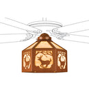 Meyda 13"W Lone Deer Fan Light Shade '23266