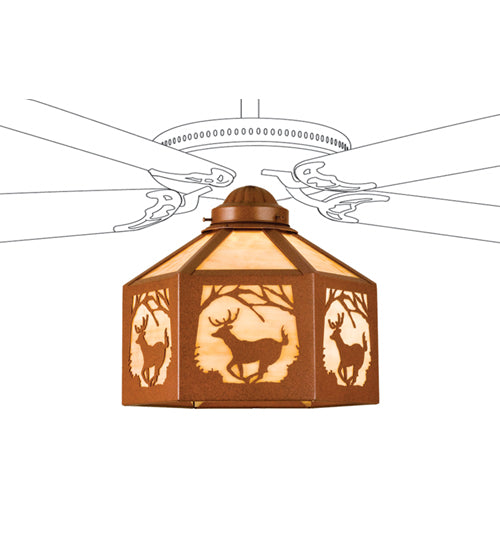 Meyda 13"W Lone Deer Fan Light Shade '23266