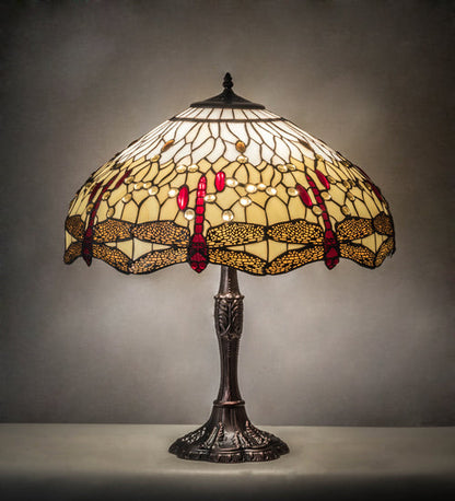 Meyda  26" High Tiffany Hanginghead Dragonfly Table Lamp- 232803