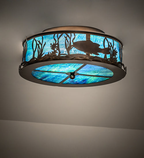 Meyda 18" Wide Bass and Pike Flushmount 233509