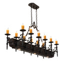 Meyda 60" Long Tudor 12 Light Oblong Chandelier 234824