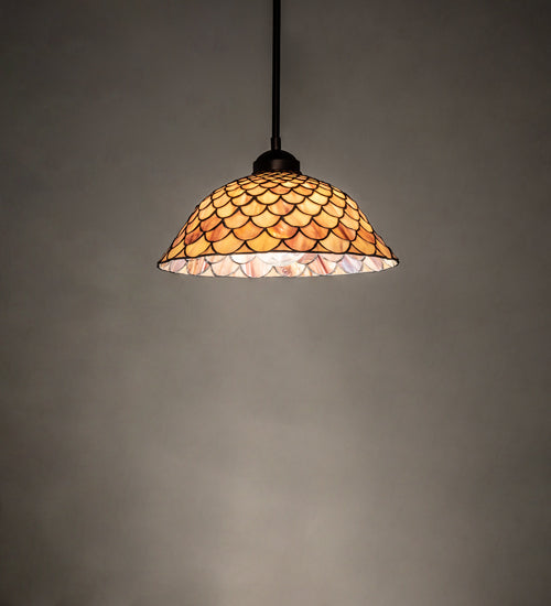 Meyda 11" Wide Tiffany Fishscale Pendant 236271