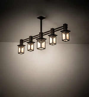 Meyda 54" Long Hyde Park Ginko Leaf 5 Light Chandelier 236276