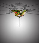 Meyda 16" Wide Tiffany Rosebush Fan Light Fixture 23821