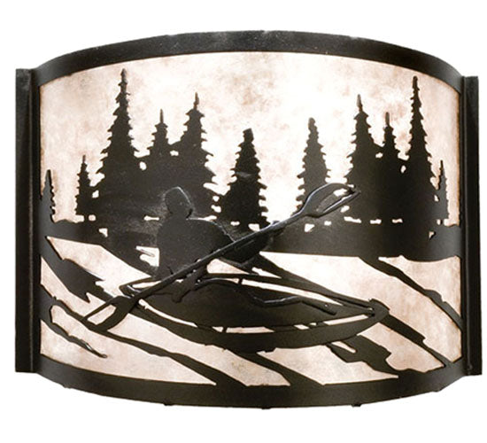 Meyda 12" Wide White Water Kayak Wall Sconce 23831