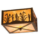 Meyda 10"Sq Reeds & Cattails Flushmount 23984