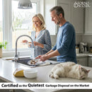 FORNO Acqua BrightDiamond 1HP Super Quiet Garbage Disposal Corded with Motion Sensor Cabinet Light & Pre-Wired Air Switch