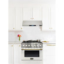 Kucht Signature 30-Inch Gas Range with Convection Oven in White with White Knobs & Gold Handle KNG301-W-GOLD