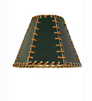 Meyda 7"W X 5"H Faux Leather Green Hexagon Shade '24176