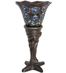 Meyda 16" High Tiffany Peacock Feather Mini Lamp- 244875