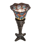 Meyda 16" High Tiffany Peacock Feather Mini Lamp- 244875