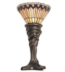Meyda 15" High Tiffany Jeweled Peacock Mini Lamp- 244879