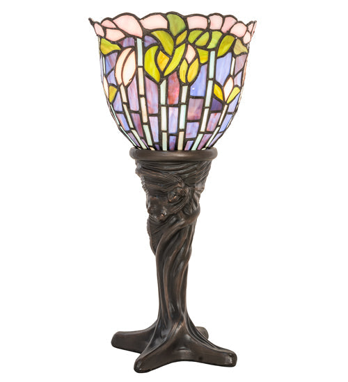 Meyda 15" High Tiffany Flowering Lotus Mini Lamp- 244885