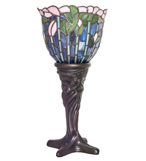 Meyda 15" High Tiffany Flowering Lotus Mini Lamp- 244885
