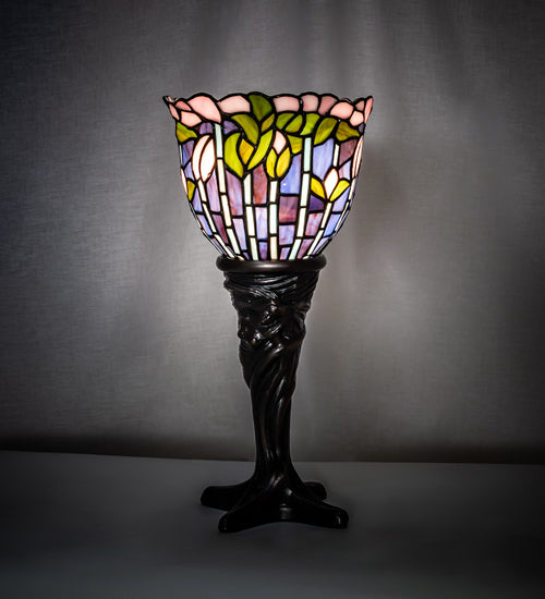 Meyda 15" High Tiffany Flowering Lotus Mini Lamp- 244885