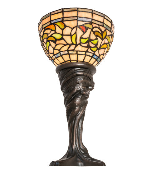 Meyda 15" High Tiffany Turning Leaf Mini Lamp- 244889
