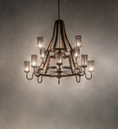 Meyda 60" Wide Barrel Stave Winter Maple 12 Light Two Tier Chandelier 245818