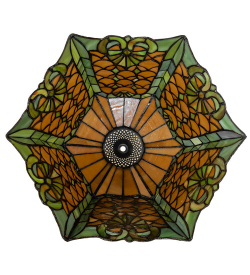 Meyda 16" Wide Duffner & Kimberly Shell & Diamond Shade '24703