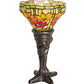 Meyda 15" High Tiffany Poinsettia Mini Lamp- 247501
