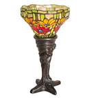 Meyda 15" High Tiffany Poinsettia Mini Lamp- 247501