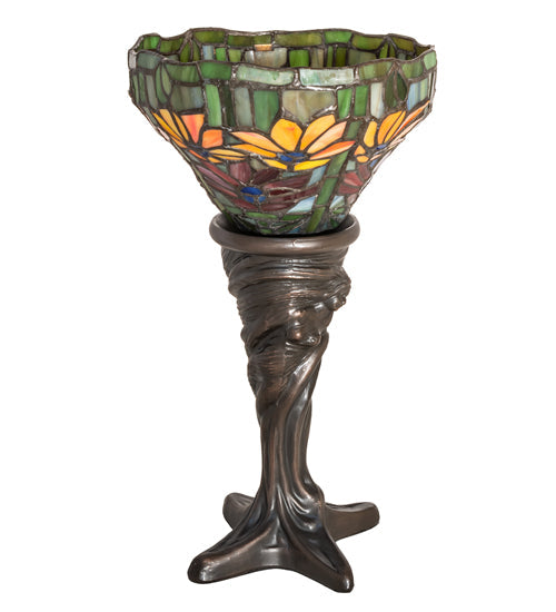 Meyda 15" High Tiffany Poinsettia Mini Lamp- 247501