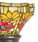 Meyda 15" High Tiffany Poinsettia Mini Lamp- 247501