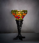 Meyda 15" High Tiffany Poinsettia Mini Lamp- 247501