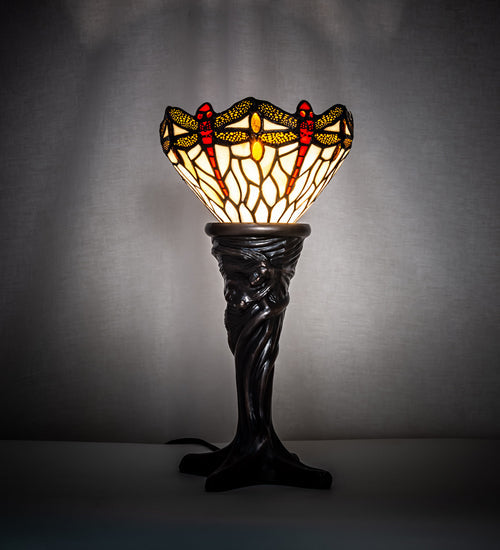 Meyda 15" High Tiffany Hanginghead Dragonfly Mini Lamp- 247528