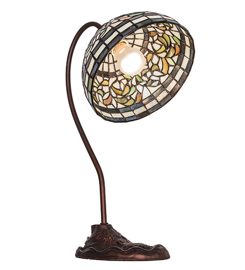 Meyda 18" High Tiffany Turning Leaf Desk Lamp- 247787