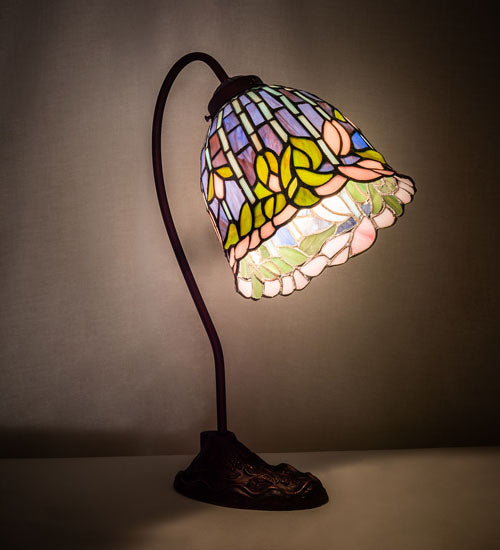Meyda 18" High Tiffany Flowering Lotus Desk Lamp- 247789