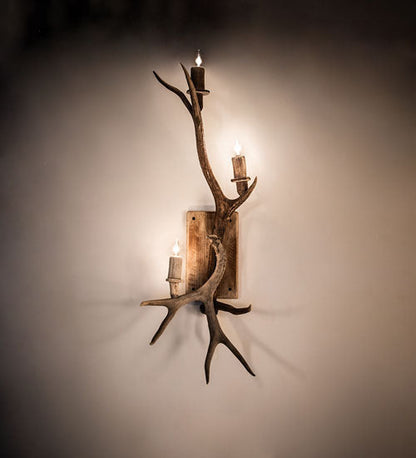 Meyda 12" Wide Antlers Elk & Mule Deer 3 Light Wall Sconce- 247843