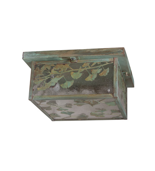 Meyda 14" Square Hyde Park Ginkgo Flushmount '251383