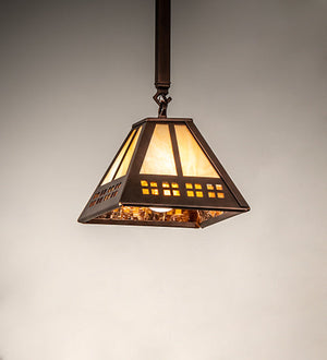 Meyda 8" Square Prairie Loft Mini Pendant 251549