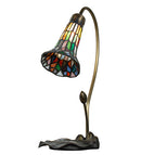 Meyda 16" High Stained Glass Pond Lily Accent Lamp - 251572