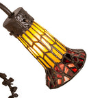 Meyda 17" High Stained Glass Pond Lily 2 Light Trellis Girl Accent Lamp - 251672