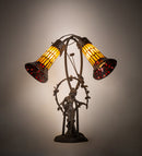 Meyda 17" High Stained Glass Pond Lily 2 Light Trellis Girl Accent Lamp - 251672