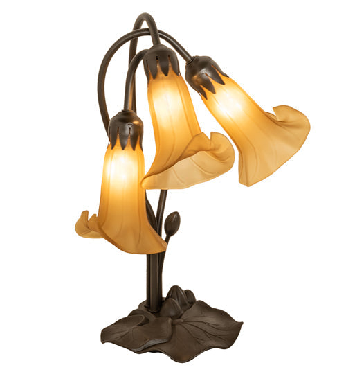 Meyda 16" High Amber Tiffany Pond Lily 3 Light Accent Lamp '251683